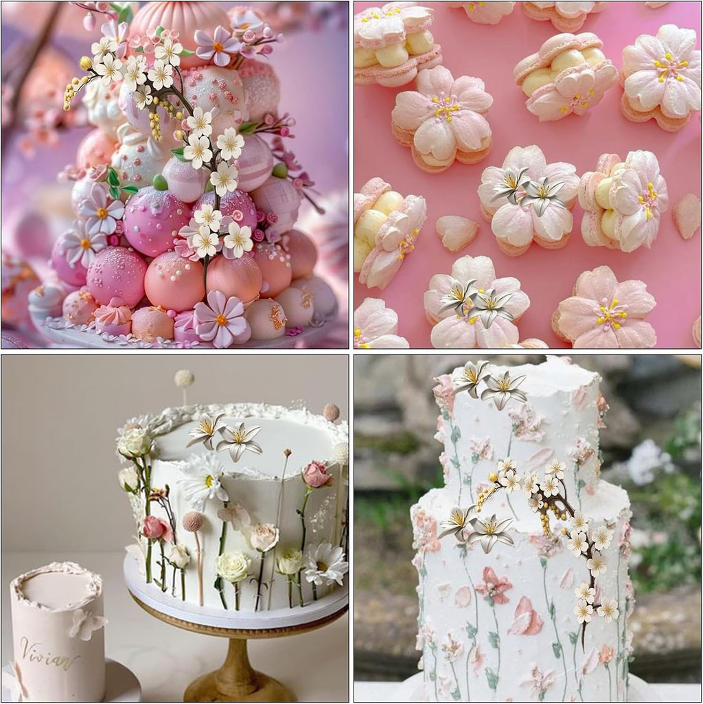 1 Pcs 3D Embossed Flower Fondant Mold, Exquisite Butterfly Lily Chocolate Silicone Molds, for Birthday Cake Decoration, Wedding Dessert Table, Candy, Keychain, Resin Crafts