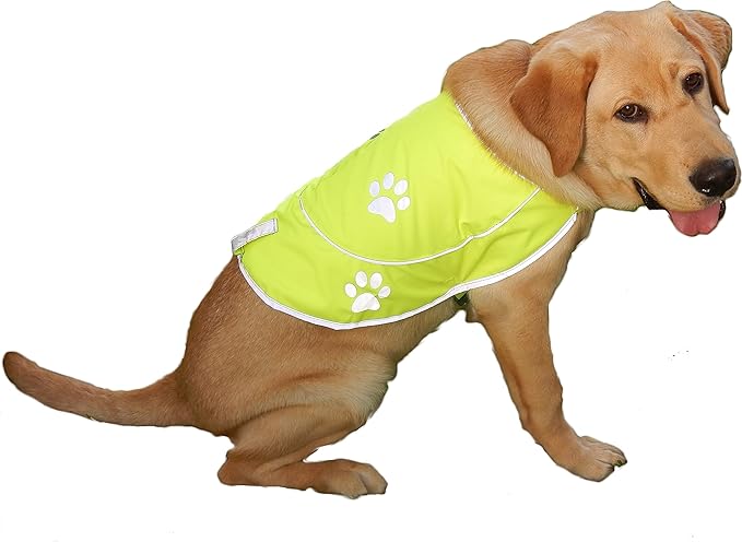 Dog Reflective Vest - Comfortable Jacket Safety Hunting, High Visibility for Dogs with Elastic Straps and Clasp Closure- Yellow, X-Small-PawvioPets