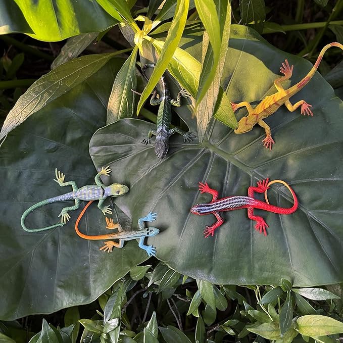 12PCS Mini Lizard Figurines Set – Small Realistic Reptile Toys, Soft Plastic Animal Models for Kids Learning, Party Favors, Diorama Decorations, and Collectors-PawvioPets