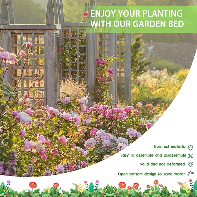 EKX 4x2x2FT Galvanized Raised Garden Bed, Raised Garden Bed Kit-Metal Planter Box Outdoor,Planting for Vegetables, Fruits,Herbs, Flowers-Slive-PawvioPets