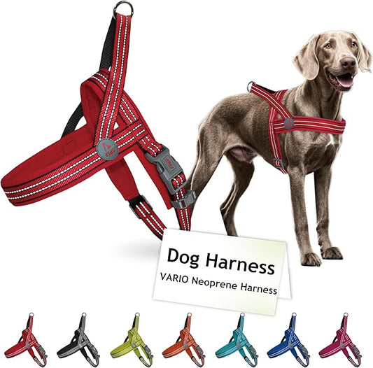 DOCO No-Pull Dog Harness Halter Reflective Easy-Control Harness for Training, Walking, and Preventing Pulling, Ideal for Medium Dogs(Red)-PawvioPets