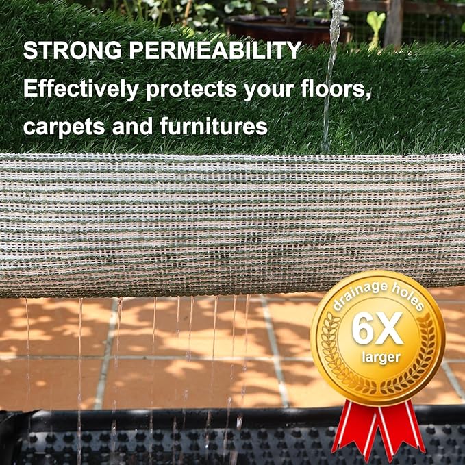 Dog Grass Mat, Synthetic Turf for Indoor/Outdoor Puppy Potty Training Durable, Drainable & Easy-Clean Pet Bathroom Mat for Small to Large Dogs Grass Only (34.6"x22.5")-PawvioPets