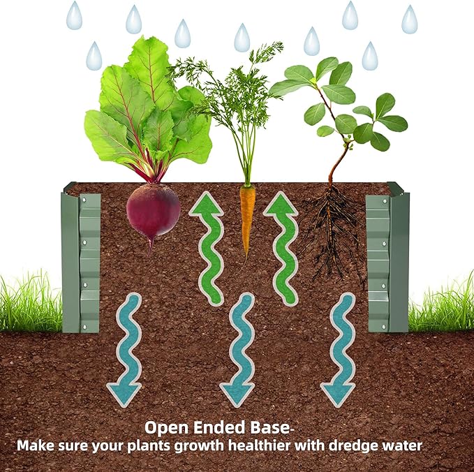 4x4x1ft Metal Raised Garden Bed Kit，Galvanized Garden Bed Box for Vegetables, Flowers, Herbs, and Succulents,120 Gallon Capacity - Green-PawvioPets