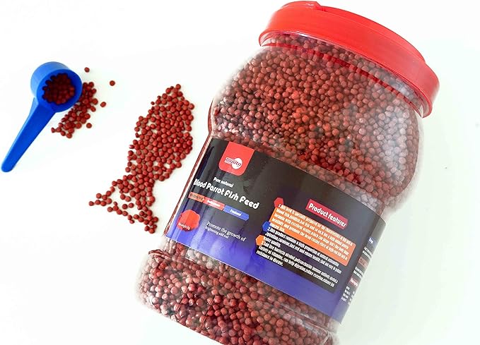 1kg Parrot Pellets Food Color-Enhancing Red Parrot Cichlid Fish Feed Food (1 kg Parrot Fish Pellets)-PawvioPets