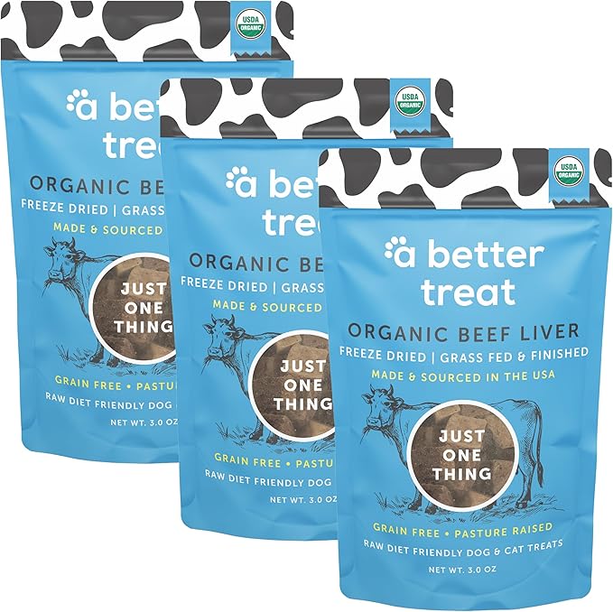 A Better Treat – Organic, Freeze Dried, Single Ingredient, 100% Grass Fed & Finished, Pasture Raised Beef Liver Dog Treats, Cat Treats | Natural Healthy | High Protein, Diabetic Friendly | Made in USA-PawvioPets
