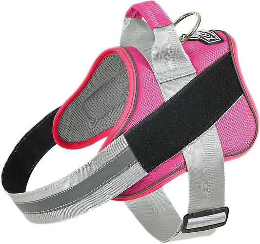 Bolux Dog Harness, No-Pull Reflective Dog Vest, Breathable Adjustable Pet Harness with Handle for Outdoor Walking - No More Pulling, Tugging or Choking (Fuchsia, X-Small (Pack of 1))-PawvioPets