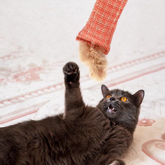 2 Pack Natural Interactive Catnip Cat Kicker Toys, Bite Resistant Chew Toy, Accessories for Indoor Cat (Twill Weave)-PawvioPets