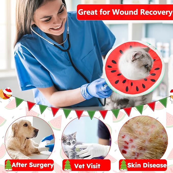 Cat Cone Collar Soft, Waterproof Cat Recovery Collar for Wound Healing Cute Donut Adjustable Kittens Cones to Stop Licking Comfortable Neck Elizabethan Collars for Cats Kittens After Surgery-PawvioPets