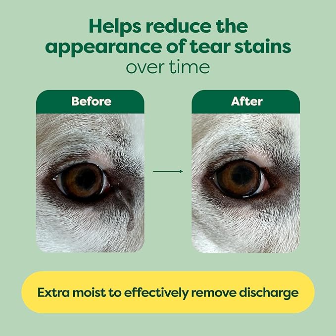 Earth Rated Vet-Developed Pet Eye Wipes, Hypoallergenic Cleaner for Dogs & Cats Eyes to Remove Dirt & Discharge, Fragrance Free, 70 Count-PawvioPets