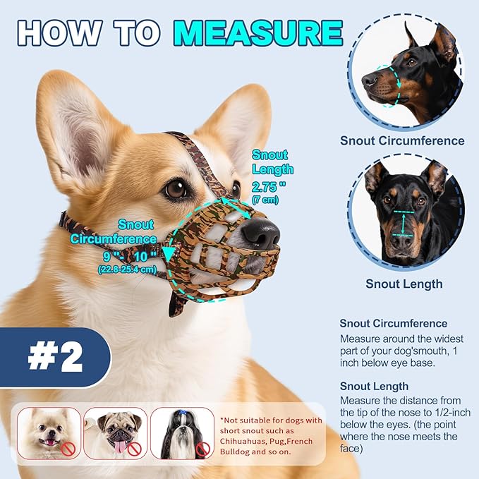Basket Muzzle to Prevent Biting, Dog Muzzle for Large Medium Small Dogs Allows Panting Drinking Anti Chewing, Perfect for Grooming Trimming Training and Aggressive Reactive Dogs (Brown, Size 2)-PawvioPets