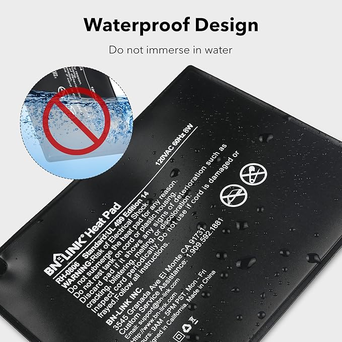 BN-LINK Durable Reptile Heating Pad 6" X 8" with Digital Thermostat Under Tank Heater Terrarium Warmer Combo Set for Turtles, Lizards, Frogs, and Other Reptiles-PawvioPets