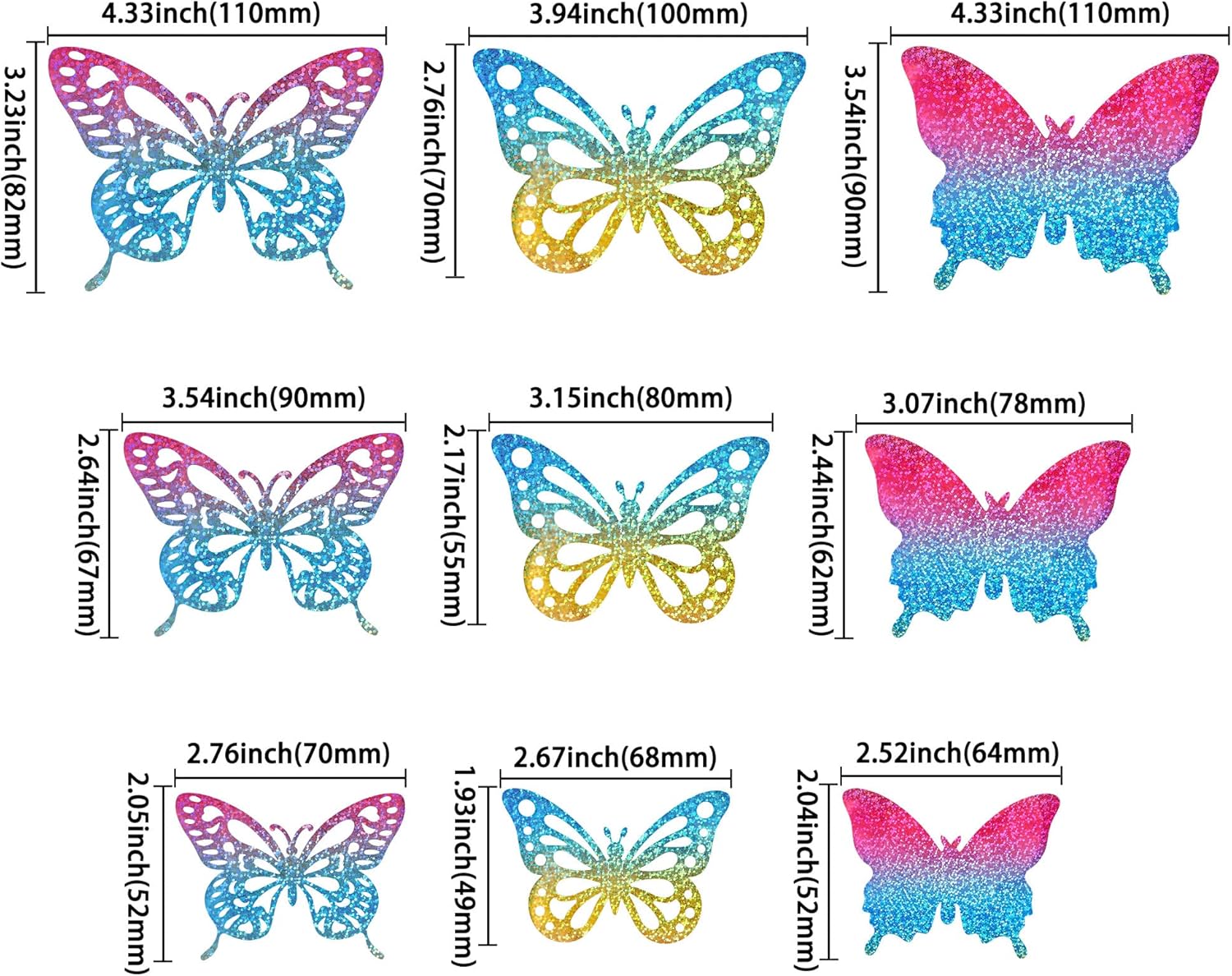 Gyufise 36Pcs Butterfly Cupcake Toppers Lively Art 3D Butterfly Cupcake Decorations Butterfly Cake Toppers Baby Shower Wedding Anniversary Kids Birthday Party Cake Wall Decorations Supplies Colorful