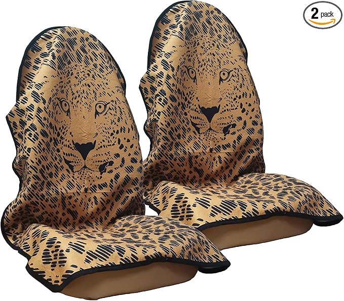 Car Seat Cover Protector Front Seats,for Gym Workout,Running,Swimming,Beach and Hiking,Waterproof Sweat Towel Bucket Seat Covers for Cars SUV Trucks (Leopard, 2Pcs)-PawvioPets