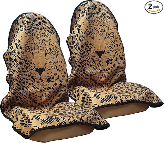 Car Seat Cover Protector Front Seats,for Gym Workout,Running,Swimming,Beach and Hiking,Waterproof Sweat Towel Bucket Seat Covers for Cars SUV Trucks (Leopard, 2Pcs)-PawvioPets