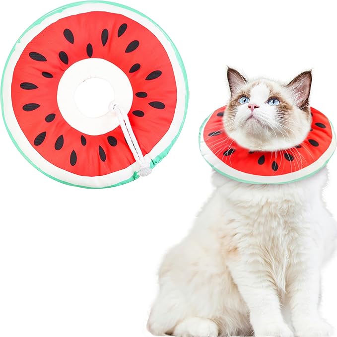 Cat Cone Collar Soft, Waterproof Cat Recovery Collar for Wound Healing Cute Donut Adjustable Kittens Cones to Stop Licking Comfortable Neck Elizabethan Collars for Cats Kittens After Surgery-PawvioPets