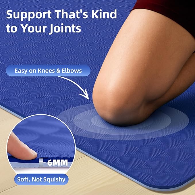 Extra Large Yoga Mat - 72"x35", 72"x48", 78"x57" - Wide TPE Exercise Mat for Home, Stretching, Couples & Family Workouts - 6-12mm Thick, Non-Slip & Waterproof - with Carry Bag and Straps-PawvioPets