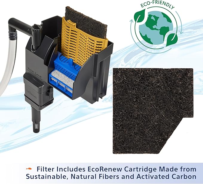 Aqueon Aquarium Fish Tank SmartClean Power Filter with EcoRenew Filter Cartridge, 20-30 Gallons-PawvioPets