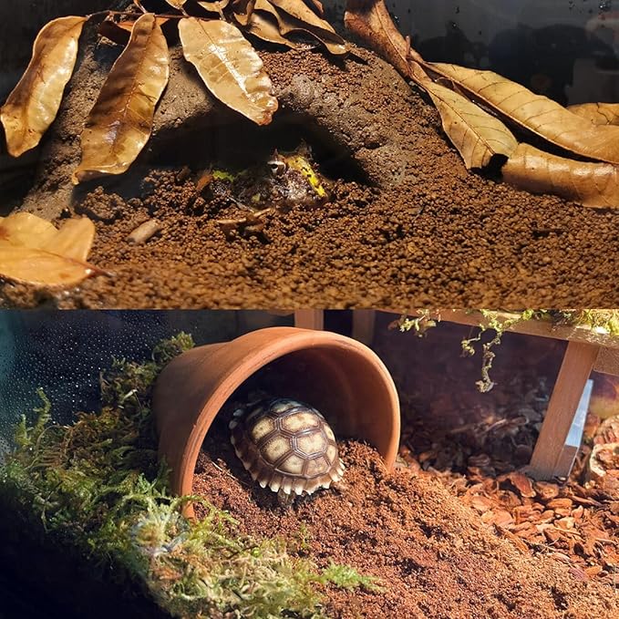 BNOSDM Reptile Soil Substrate Fluffy Small-Strand Reptile Substrate and Snake Bedding Clean Natural Terrarium Bedding for Lizards Snakes Tortoises Tarantulas-PawvioPets