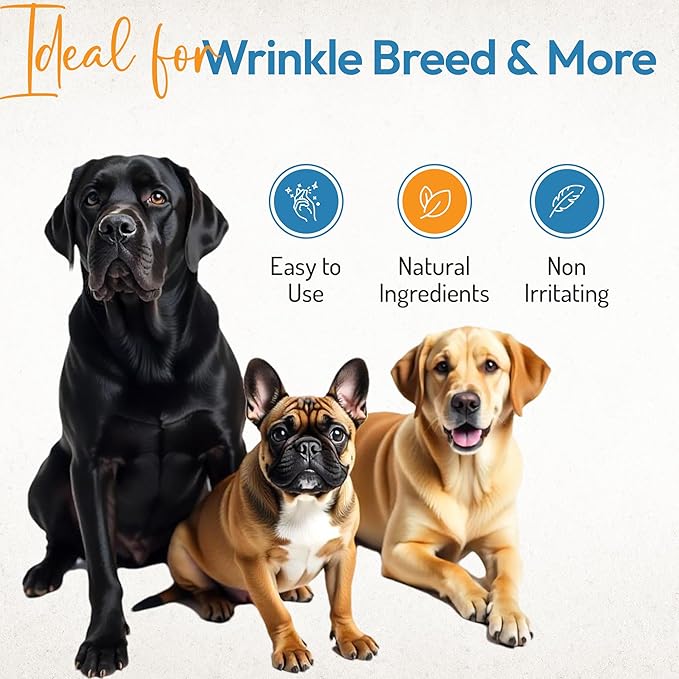 Bulldog Wrinkle Wipes & Cream Bundle - Deep Cleaning Wrinkle Wipes + Soothing Dog Wrinkle Cream - Hypoallergenic for Bulldogs, Pugs, Frenchies (100 Wipes + 85g Cream)-PawvioPets