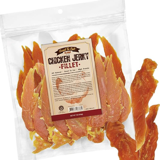 Gootoe Chicken Fillet Jerky Dog Treats 1 lb, All Natural, Grain-Free, High-Protein, Low Fat, Healthy & Easily Digestible-PawvioPets