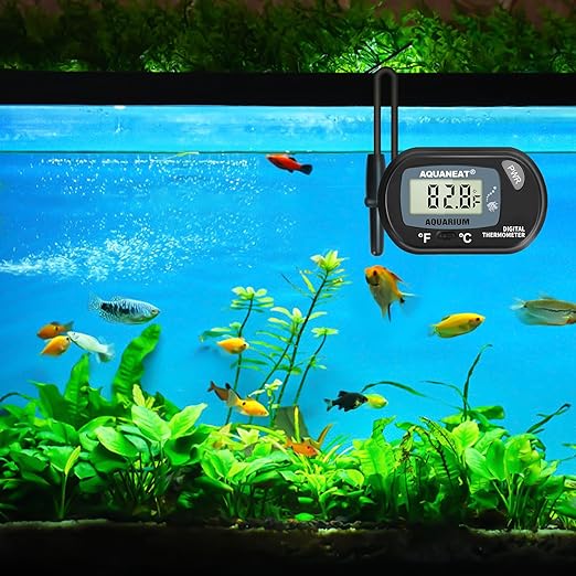 AQUANEAT 2 Pack Aquarium Thermometer, Fish Tank Thermometer, Digital Temperature Test, with Large LCD Display-PawvioPets