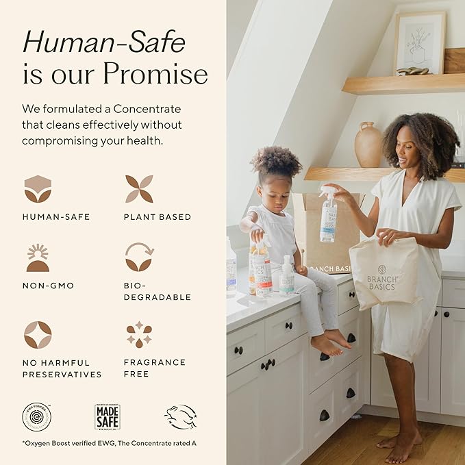 Branch Basics Premium Starter Kit in Glass: All Purpose Cleaner, Glass Cleaner, Bathroom Cleaner, Wash Bottle, and Laundry Bottle (3 Glass Spray Bottles + Concentrate) Fragrance-Free-PawvioPets