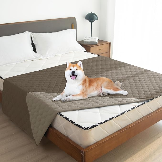 gogobunny 100% Double Sided Waterproof Dog Blanket Soft Pet Bed Cover Reversible Protect Furniture Couch Sofa Car for Puppy Cat Kids (Dark Walnut/Light Walnut, 82x102 Inch (Pack of 1))-PawvioPets