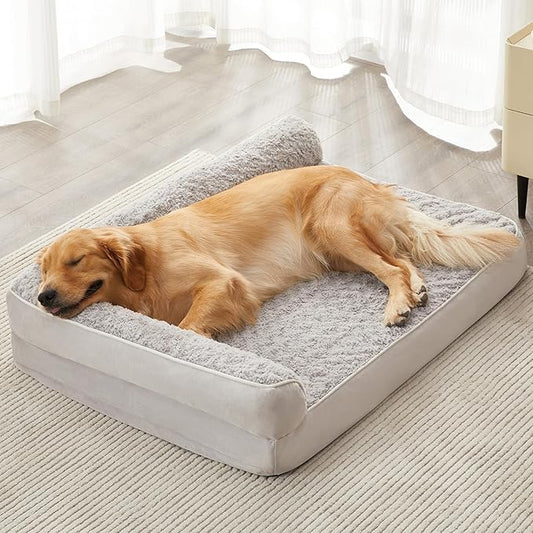 BFPETHOME Orthopedic Dog Beds for Large Dogs-Waterproof Sofa Dog Bed with Removable Washable Cover, Big Pet Bed with Waterproof Lining and Nonskid Bottom,Pet Bed for Large Dogs-PawvioPets