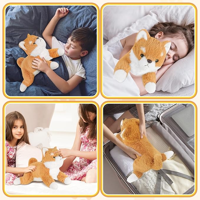 19Inch 3 Pounds Dog Weighted Stuffed Animals, Cute Realistic Puppy Stuffed Animal, Sensory Comfort Plush Throw Pillow Toy, Dog Plush Gift for Adults Kids Youth-PawvioPets