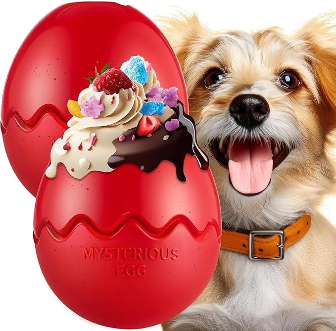 Aliceset 2 Pack Durable Freezable Dog Chew Toys for Aggressive Chewers Interactive Treat Dispensing Puzzle Toy for Large & XL Dogs Keeps Cool & Busy (Red)-PawvioPets