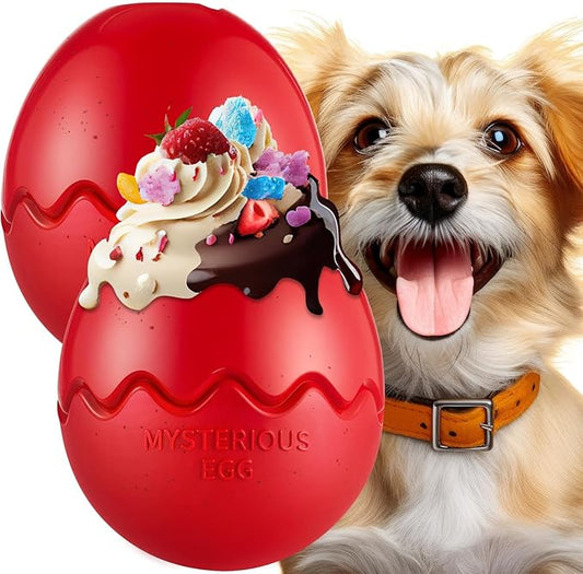 Aliceset 2 Pack Durable Freezable Dog Chew Toys for Aggressive Chewers Interactive Treat Dispensing Puzzle Toy for Large & XL Dogs Keeps Cool & Busy (Red)-PawvioPets