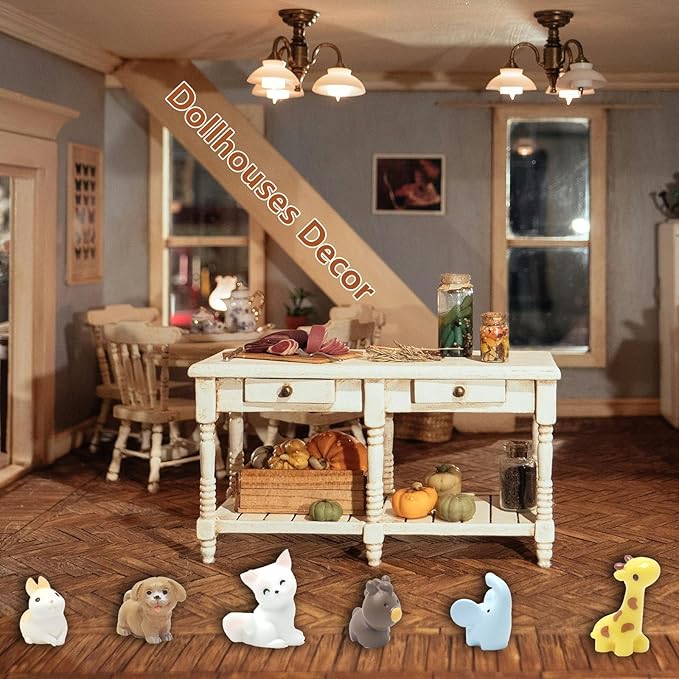 36 Types Forest Mini Resin Animals, Plastic Tiny Animals to Hide, Miniature Animals Figures for Fairy Garden, Dollhouse, Terrariums, Shadowboxes, Cake Topper Decor-PawvioPets