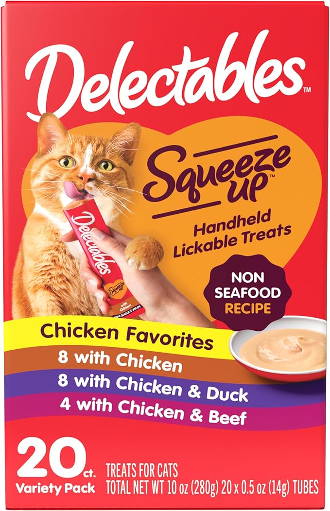 Delectables Squeeze Up Non-Seafood Variety Pack Lickable Cat Treat, 20 Count (Pack of 1)-PawvioPets
