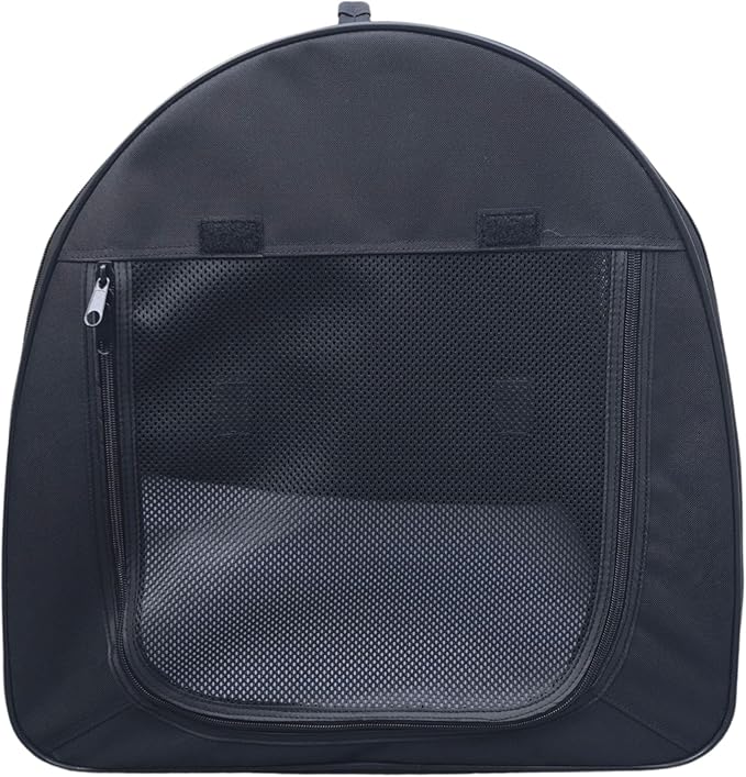 Fabric Portable Pet Kennel/Shelter, Single, Black 20"x20"x19.5" - Car Seat-Belt Fixture Included-PawvioPets