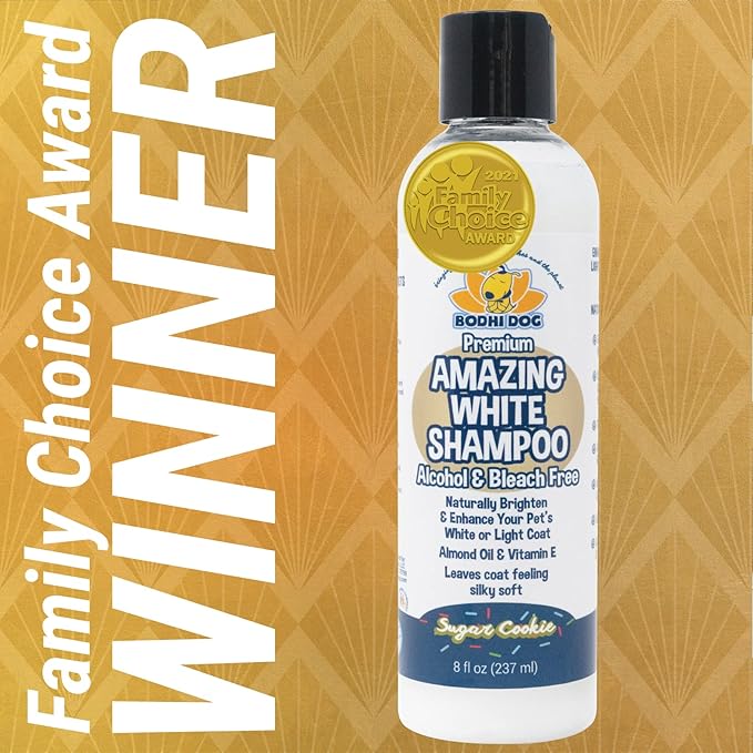 Bodhi Dog Amazing White Shampoo for Dogs - Brightens White & Light Coats - Plant-Based - Made with Natural Ingredients -Safe & Effective for All Breeds - Gentle & Cruelty-Free - Made in USA (8 Fl Oz)-PawvioPets