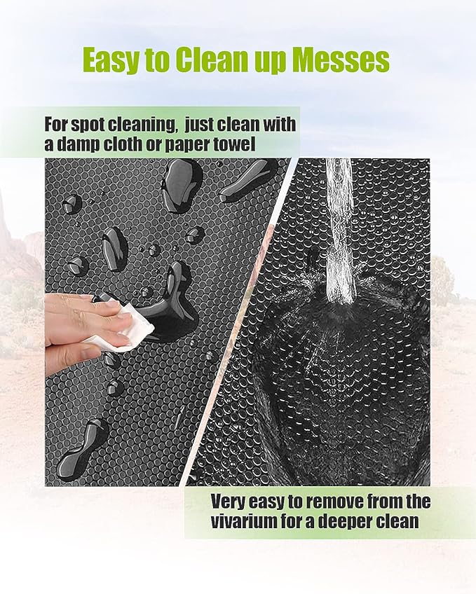 Bearded Dragon Tank Accessories, Reptile Substrate Floor for Bearded Dragon Enclosure 4x2x2, Leopard Gecko Tank Liner Mat for 120 Gallon Reptile Tank-PawvioPets