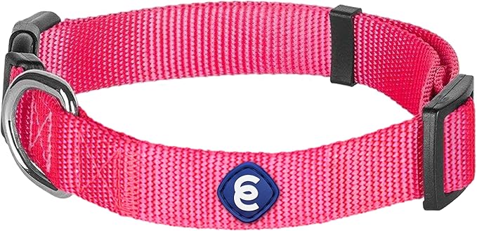 Blueberry Pet Essentials Small Dog Collar in French Pink | Adjustable & Eco-Friendly Durable Nylon Strap | Classic Collar for Small Dogs, Boy & Girl Pets-PawvioPets