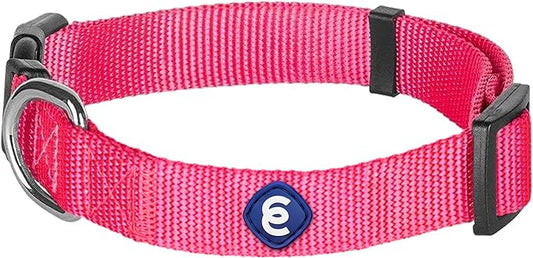 Blueberry Pet X-Small Dog Collar | Dog Collars for Small Dogs | Hot Pink Durable Quick Release Collar | Eco-Friendly French Pink Collar for Female Puppies | Safe Nylon Pet Collar-PawvioPets