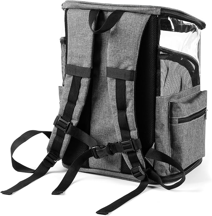 Cat Carrier Backpack for Small Medium Cats Dogs Backpack Puppies up to 26 Lbs, Excellent Visibility and Airflow,Lightweight and Portable Travel Pet Carrier Bag Foldable Design-PawvioPets