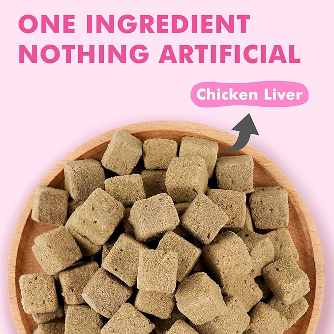 Freeze Dried Cats & Dogs Raw Treats, All Natural Single Ingredient Chicken Liver, High Protein Healthy Pet Training Treats or Food Topper, 10.6 oz-PawvioPets