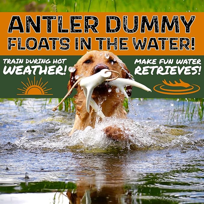 DogBone Shed Hunting Dog Training Kit – Train Your Puppy to Find Deer Antlers - Includes 2 oz Scent for Nosework & Flexible Floating Dummy for Retrieving - Perfect for Whitetail Hunters-PawvioPets