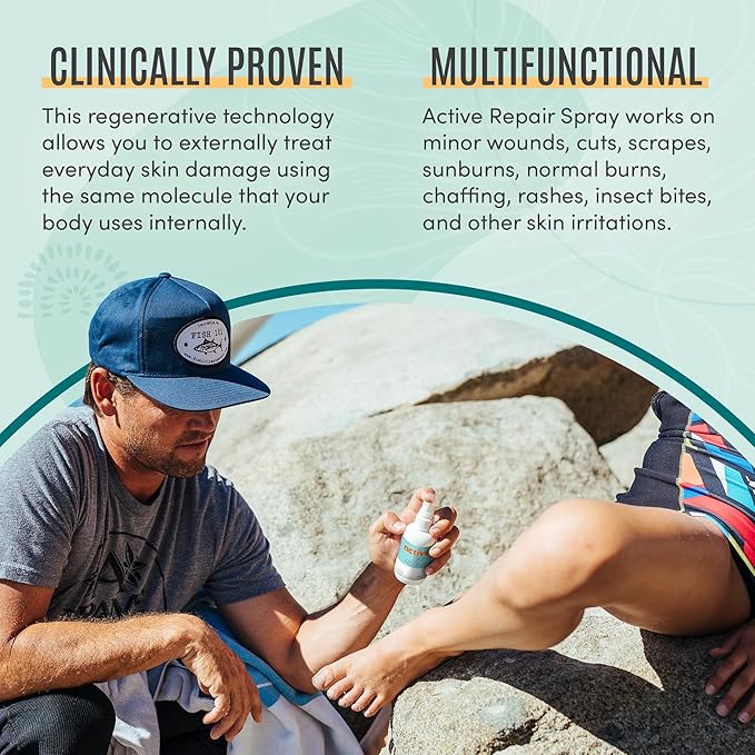 Active Skin Repair First Aid Healing Skin Spray - Natural & Non-Toxic with Hypochlorus Acid for Minor Cuts, Wounds, Scrapes, Rashes, Sunburns, & More, 3 oz-PawvioPets