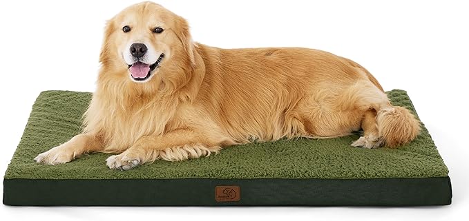 Bedsure XL Dog Beds Large Sized Dog -Orthopedic Flat Extra Large Pet Beds with Removable Washable Cover, Egg Crate Foam Mat, Suitable for Pet Up to 100 lbs-PawvioPets