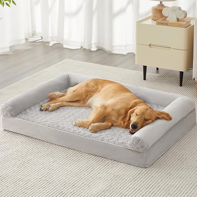 BFPETHOME Dog Beds for Large Dogs, Orthopedic Dog Bed for Medium Large Dogs,Big Waterproof Couch Pet Bed with Removable Washable Cover-PawvioPets