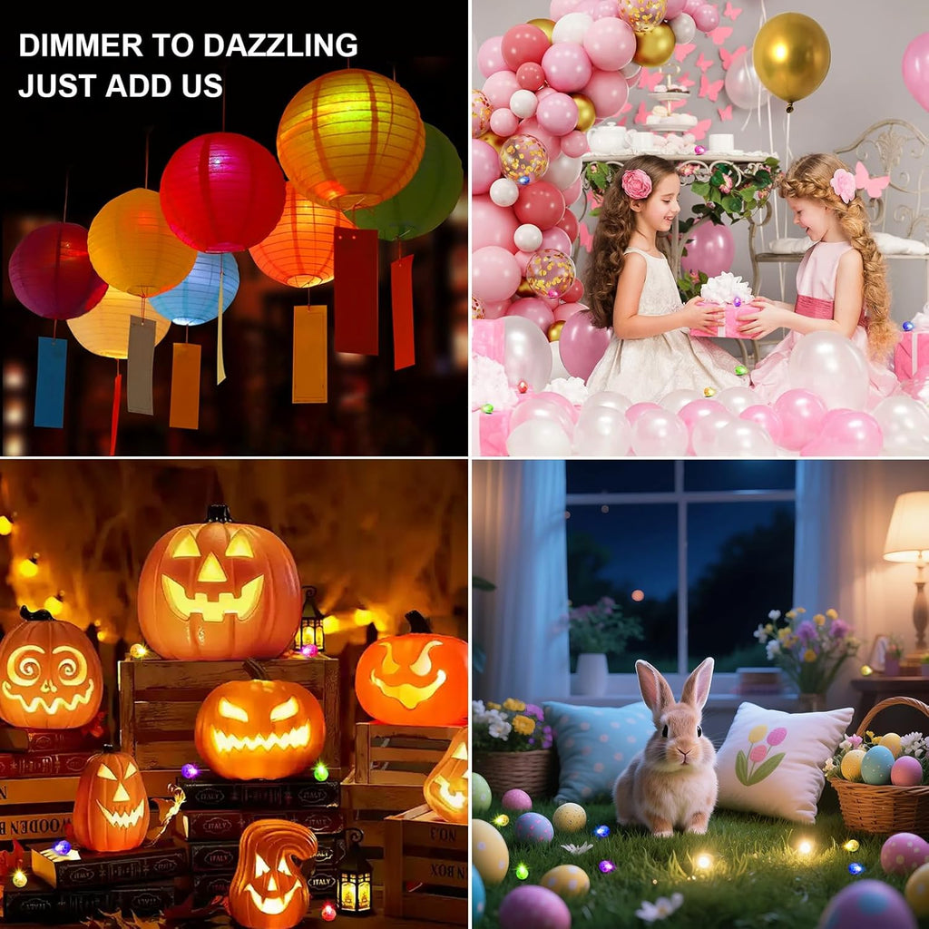 Aogist 100Pcs Red Balloon Lights with Hook,Long Standby Time,Waterproof Mini Light for Birthday Party Wedding Christmas Halloween Easter Decorative (Flash)