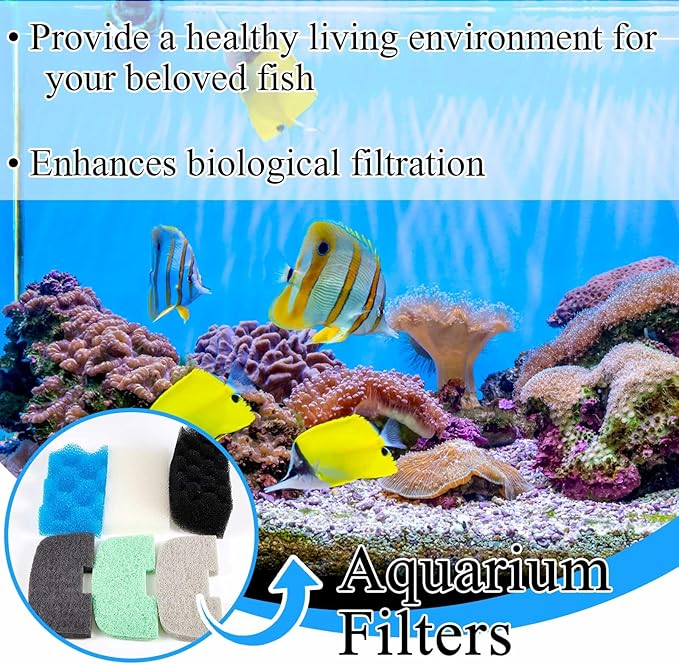 32 Pcs Aquarium Replacement Maintenance Kit Compatible with Fluval 106/107 Filter Media Including Biological Sponge, Ammonia/Phosphate/Nitrite Remover Pad, Aquarium Towel, Grease-PawvioPets