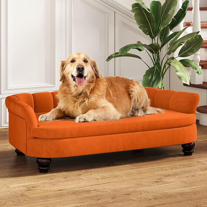 Dog Couch Sofa Bed, Comfortable Pet Sofa for Large and Medium Dogs, Soft Velvet Cushion, Durable Dog Furniture for Living Room-PawvioPets