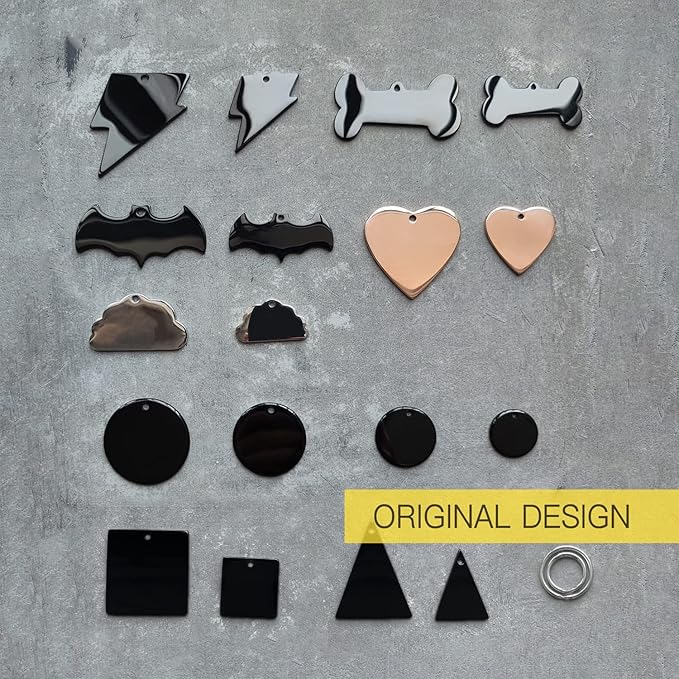 316 Surgical Grade Stainless Steel Personalized Dog & Cat ID Tags - Made with Three Thousand Love for Our Fur-Baby - Original Funny Shapes Bat, Engraved Name or Text for Pet Collar Accessories-PawvioPets