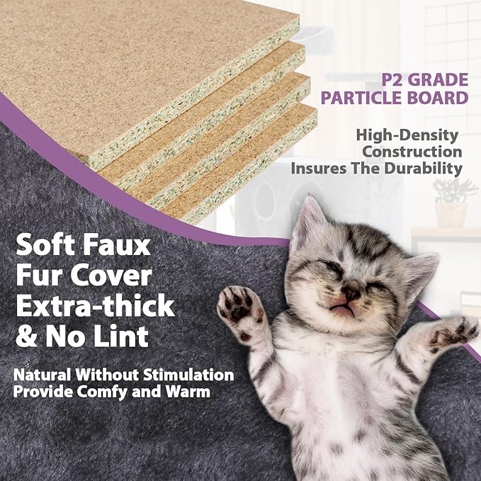 70 inches Cat Tower for Indoor Cats Multi-Level Cat Condos for XL Cat Tree Cat Climbing Tower with Scratching Posts, Hanging Toys,Light Gray-PawvioPets