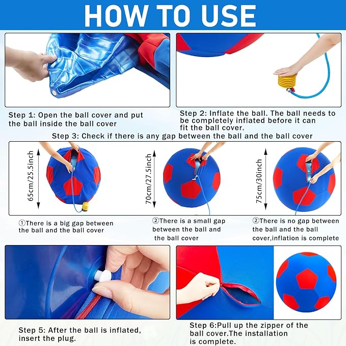 30inch Giant Herding Ball with Cover Anti Burst Ball Please Watch VCR for How to Inflation Horse Toys for Horses Stall Entertainment Play, Pump Included (Classic)-PawvioPets